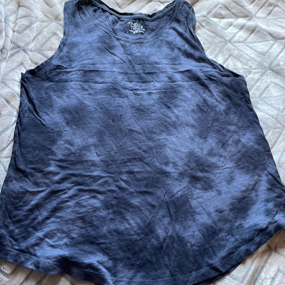 TIME & TRU black&grey tye-dye loose tank